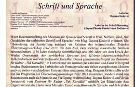 AUSTELLUNG/ Die Geschichte der serbischen Schrift und Sprache